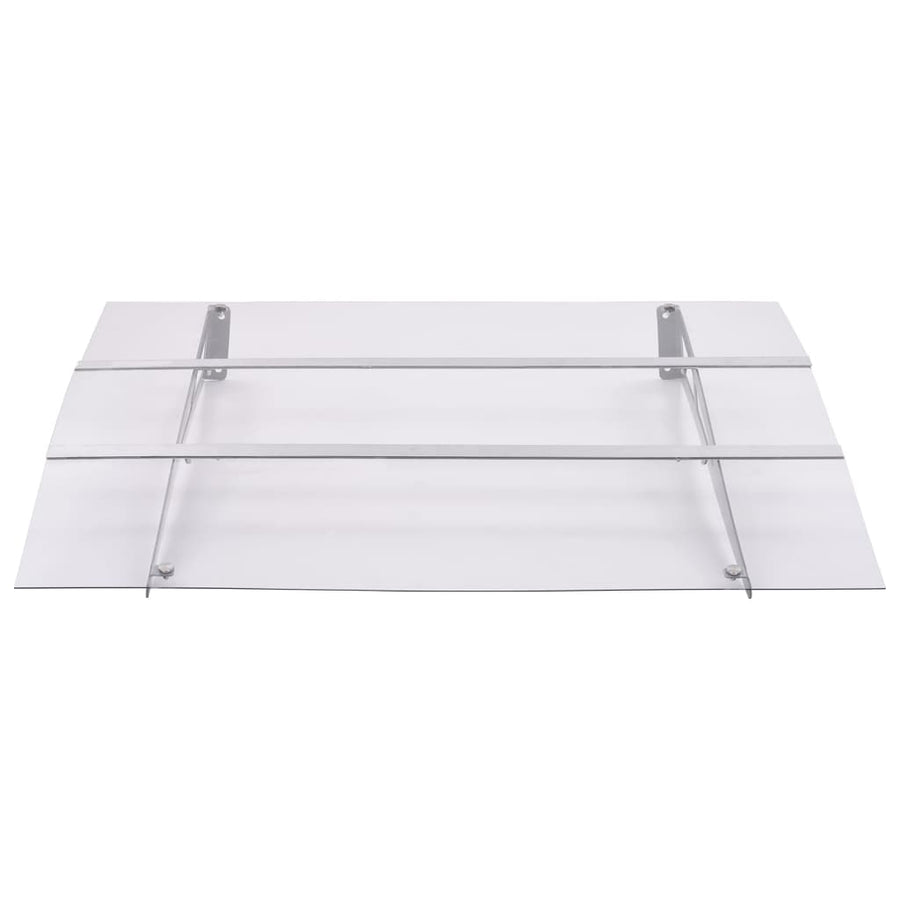 Baldacchino per Porta in PET e Acciaio 150x90 cm Argento e Trasparente - immagine 1 | SolPatio