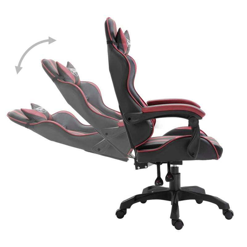 vidaXL Sedia da Gaming Rosso Vino in Similpelle - Image 2 of 7