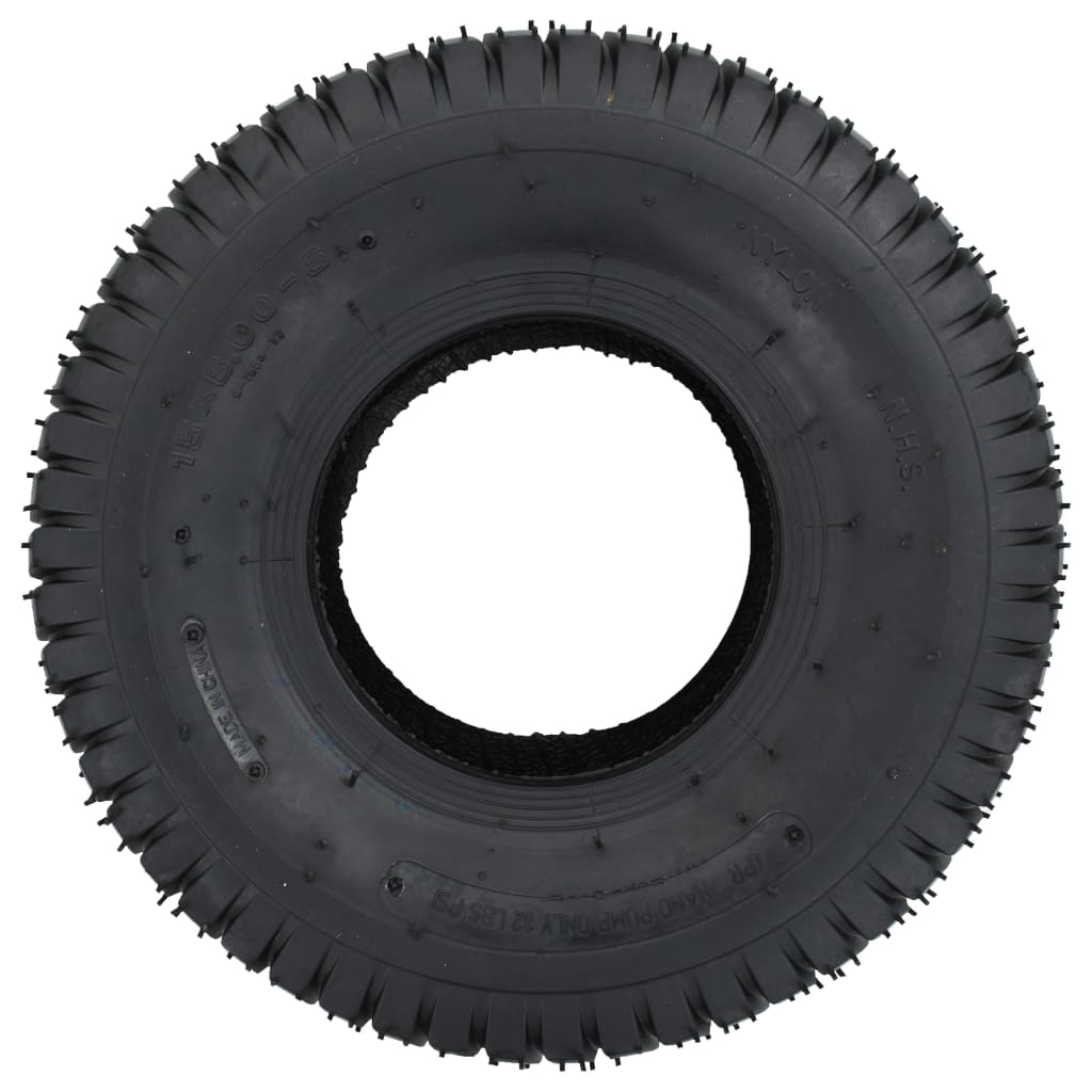 vidaXL Ruote per Carriola in Gomma 15x6.00-6 4PR Nere (2 pz) - Image 2 of 4
