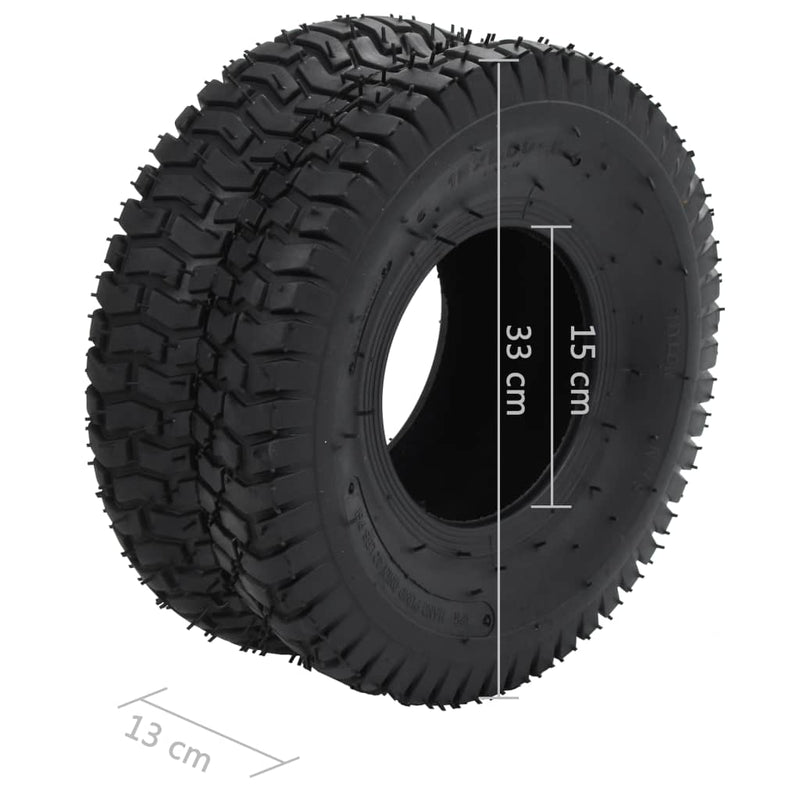 vidaXL Ruote per Carriola in Gomma 15x6.00-6 4PR Nere (2 pz) - Image 4 of 4