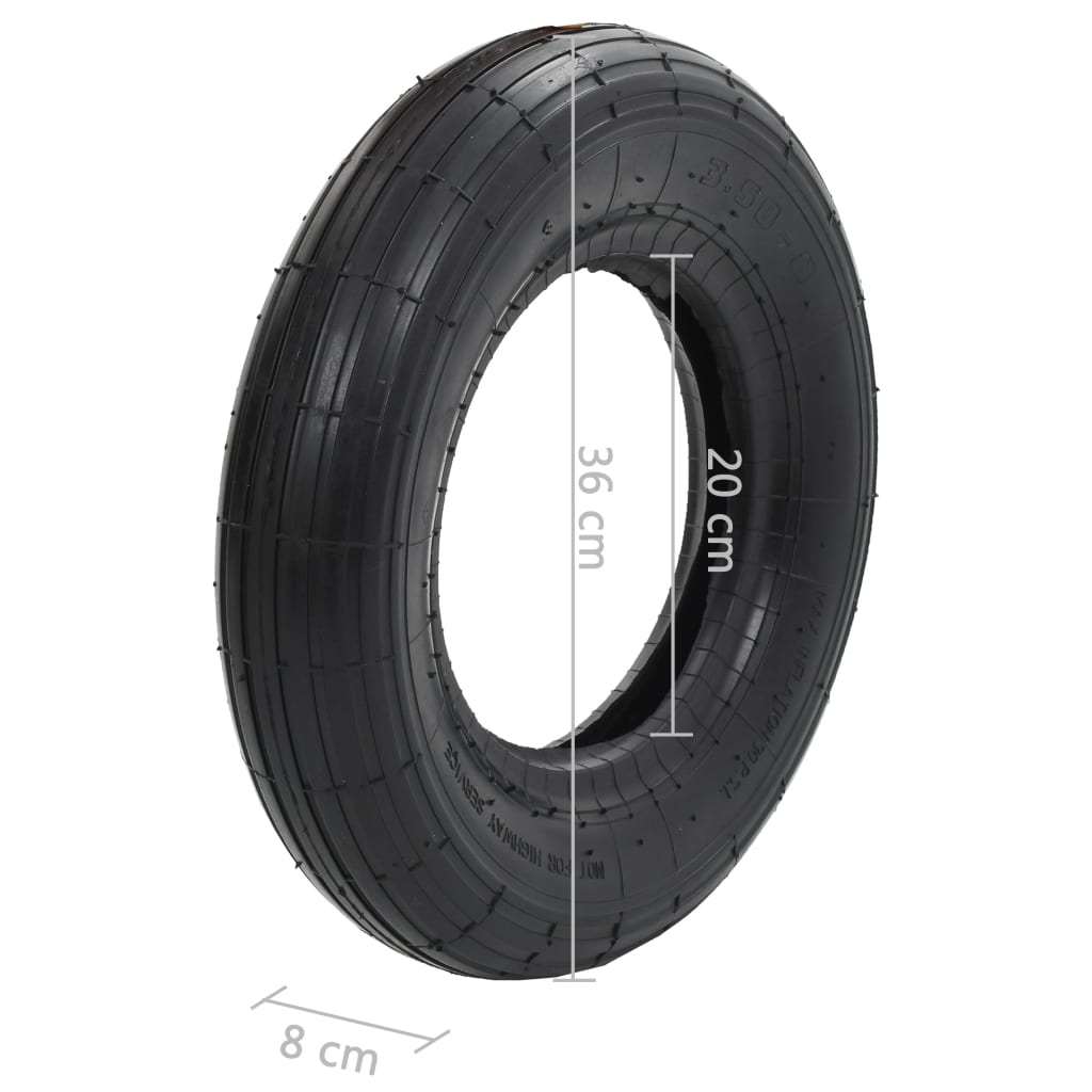 Ruota per Carriola Antiforatura 3,50-8 4PR in Gomma Resistente - immagine 3 | SolPatio - Image 3 of 3