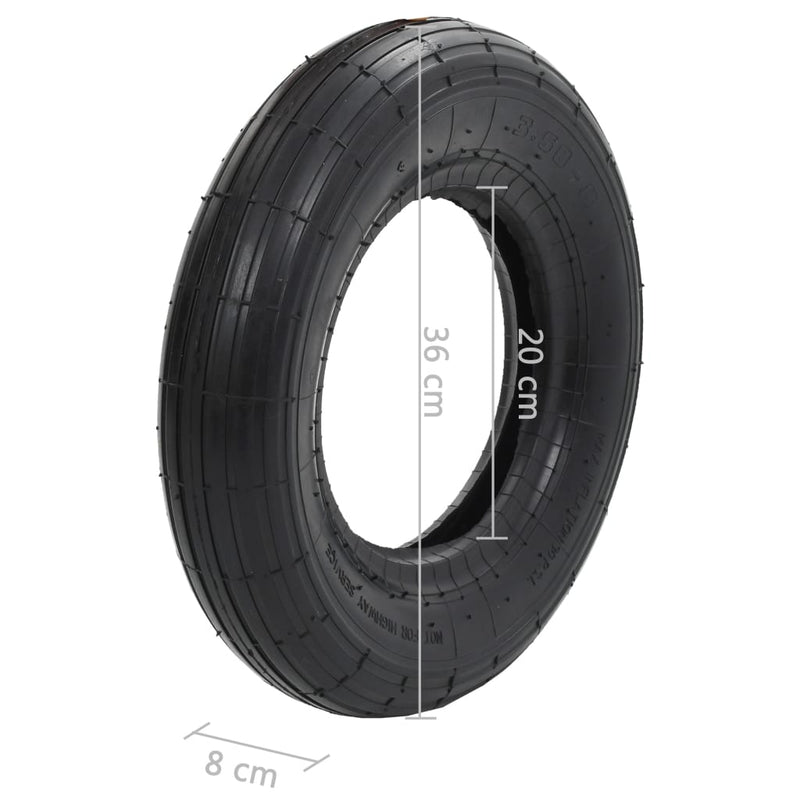 Ruota per Carriola Antiforatura 3,50-8 4PR in Gomma Resistente - immagine 3 | SolPatio - Image 3 of 3