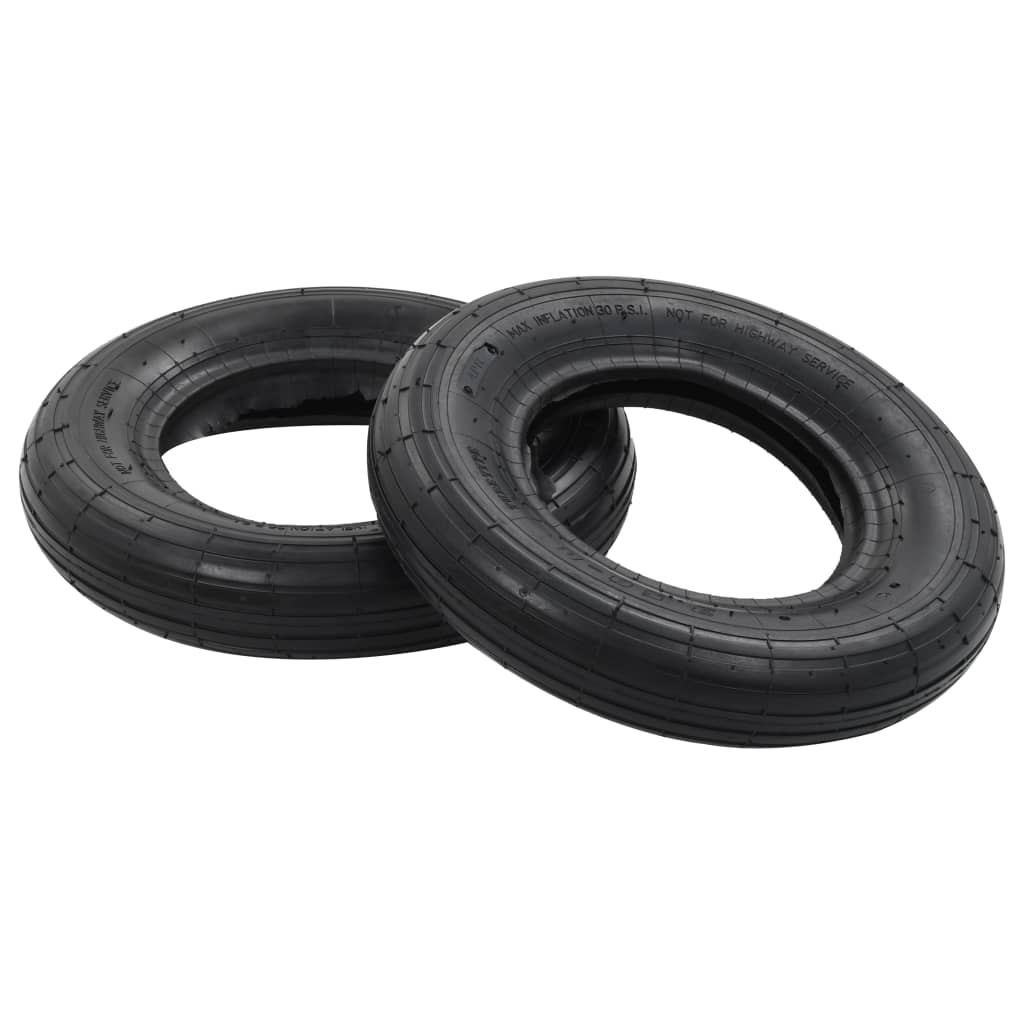 Set 2 Ruote e 2 Camere d'Aria Rinforzate per Carriola - 3.50-8 4PR, Max 120 kg - Image 1 of 11