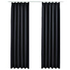 vidaXL Tende Oscuranti con Ganci 2 pz Nere 140x225 cm - Image 2 of 5