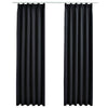 vidaXL Tende Oscuranti con Ganci 2 pz Nere 140x245 cm - Image 2 of 5