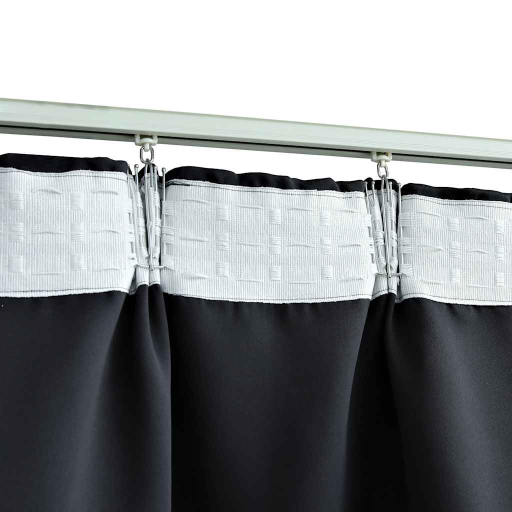 vidaXL Tende Oscuranti con Ganci 2 pz Nere 140x245 cm - Image 3 of 5