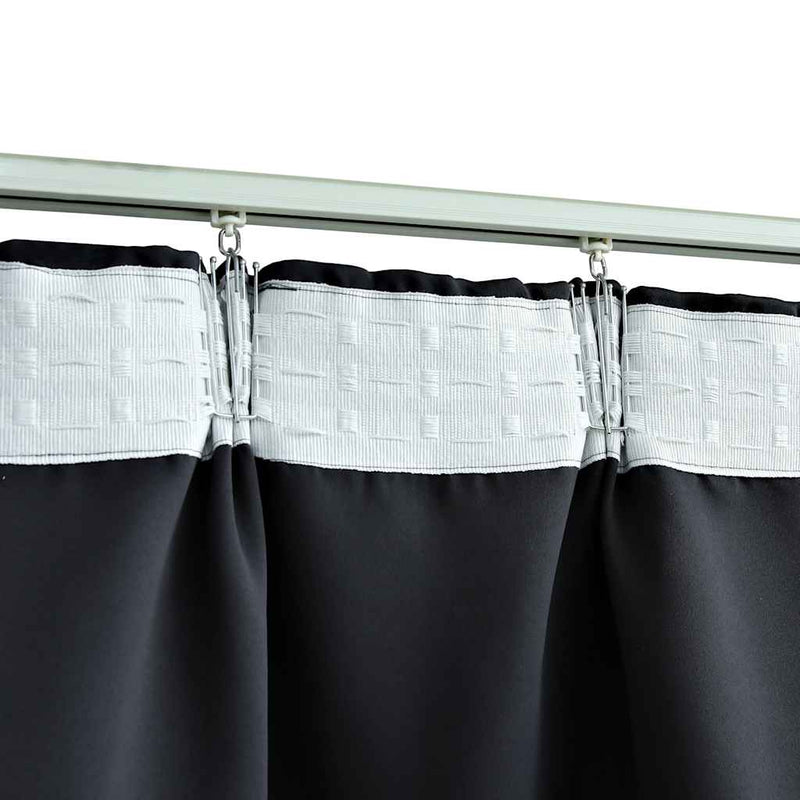vidaXL Tende Oscuranti con Ganci 2 pz Nere 140x245 cm - Image 3 of 5