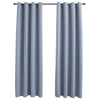 vidaXL Tende Oscuranti con Anelli in Metallo 2 pz Grigie 140x225 cm - Image 2 of 4