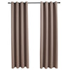 vidaXL Tende Oscuranti con Anelli Metallo 2 pz Grigio Talpa 140x245 cm - Image 2 of 4