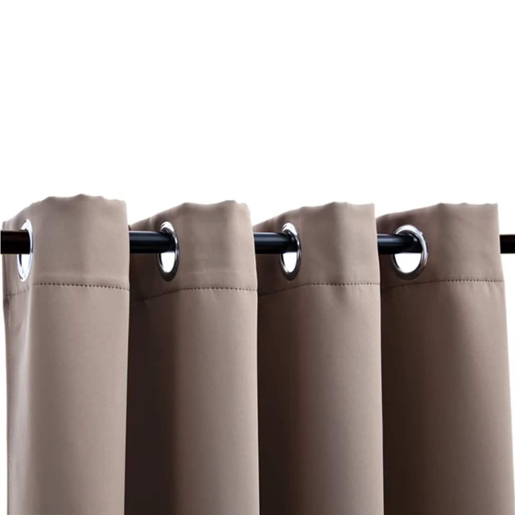 vidaXL Tende Oscuranti con Anelli Metallo 2 pz Grigio Talpa 140x245 cm - Image 3 of 4