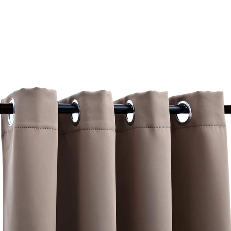 vidaXL Tende Oscuranti con Anelli Metallo 2 pz Grigio Talpa 140x245 cm - Image 3 of 4