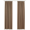 vidaXL Tende Oscuranti con Ganci 2 pz Grigio Talpa 140x175 cm - Image 2 of 5