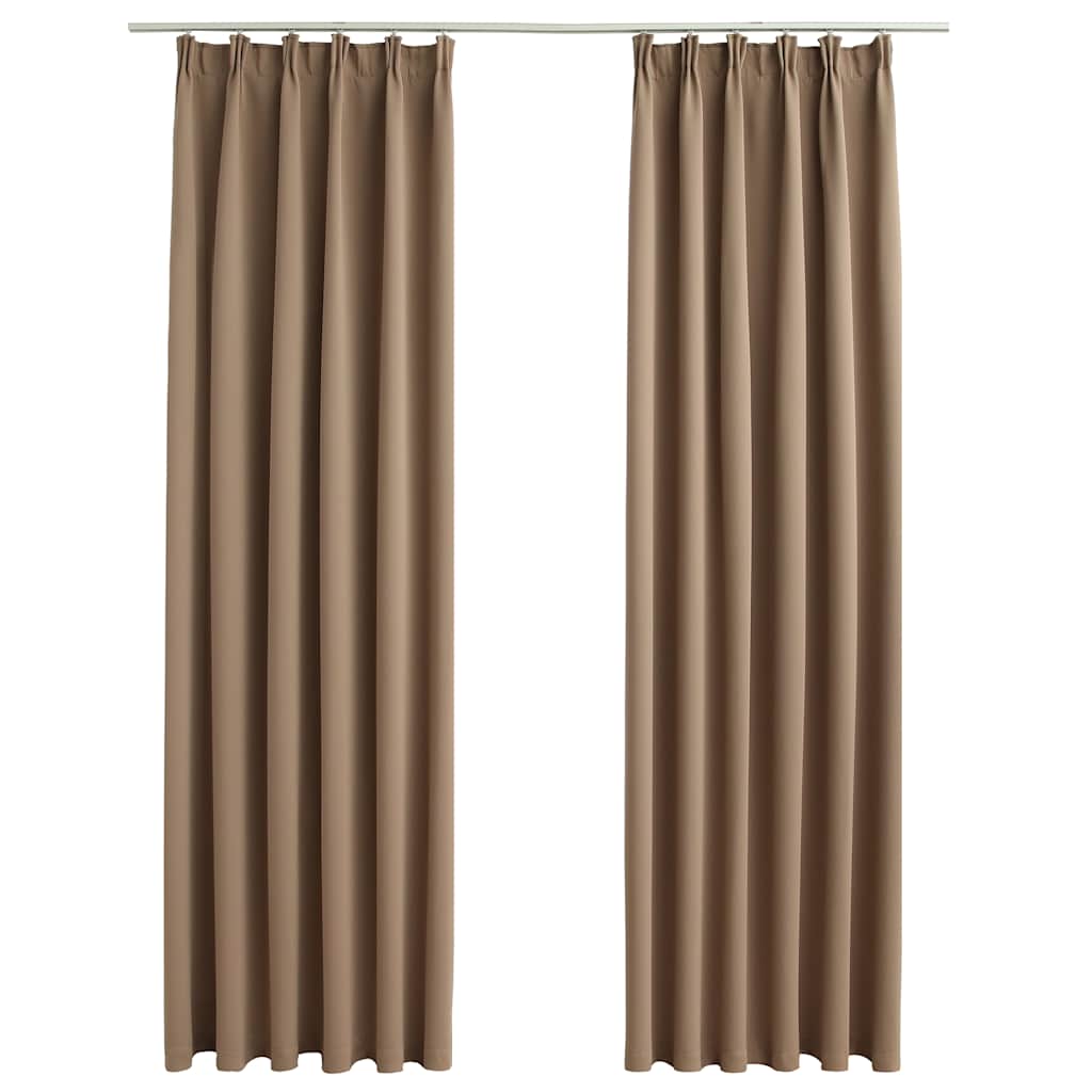 vidaXL Tende Oscuranti con Ganci 2 pz Grigio Talpa 140x175 cm - Image 2 of 5