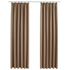 vidaXL Tende Oscuranti con Ganci 2 pz Grigio Talpa 140x245 cm - Image 4 of 10