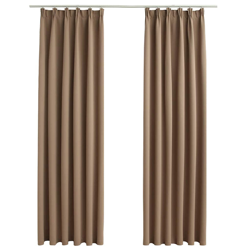vidaXL Tende Oscuranti con Ganci 2 pz Grigio Talpa 140x245 cm - Image 4 of 10