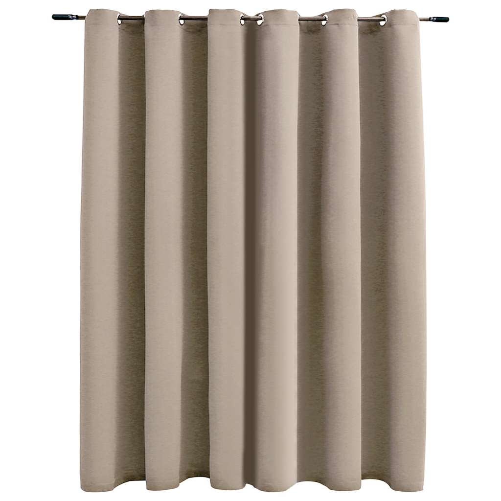vidaXL Tenda Oscurante con Anelli in Metallo Beige 290x245 cm - Image 2 of 4
