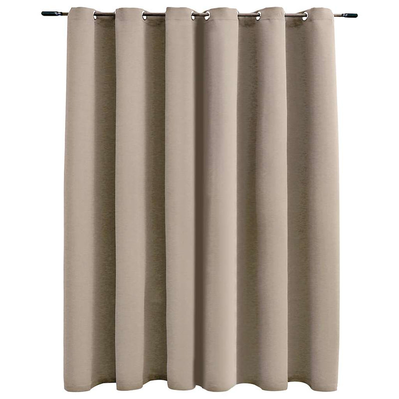 vidaXL Tenda Oscurante con Anelli in Metallo Beige 290x245 cm - Image 2 of 4