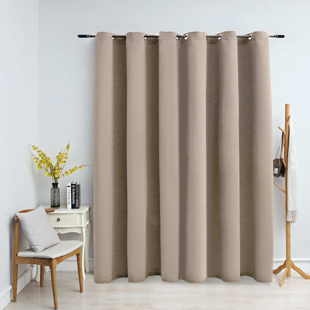 vidaXL Tenda Oscurante con Anelli in Metallo Beige 290x245 cm - Image 1 of 4