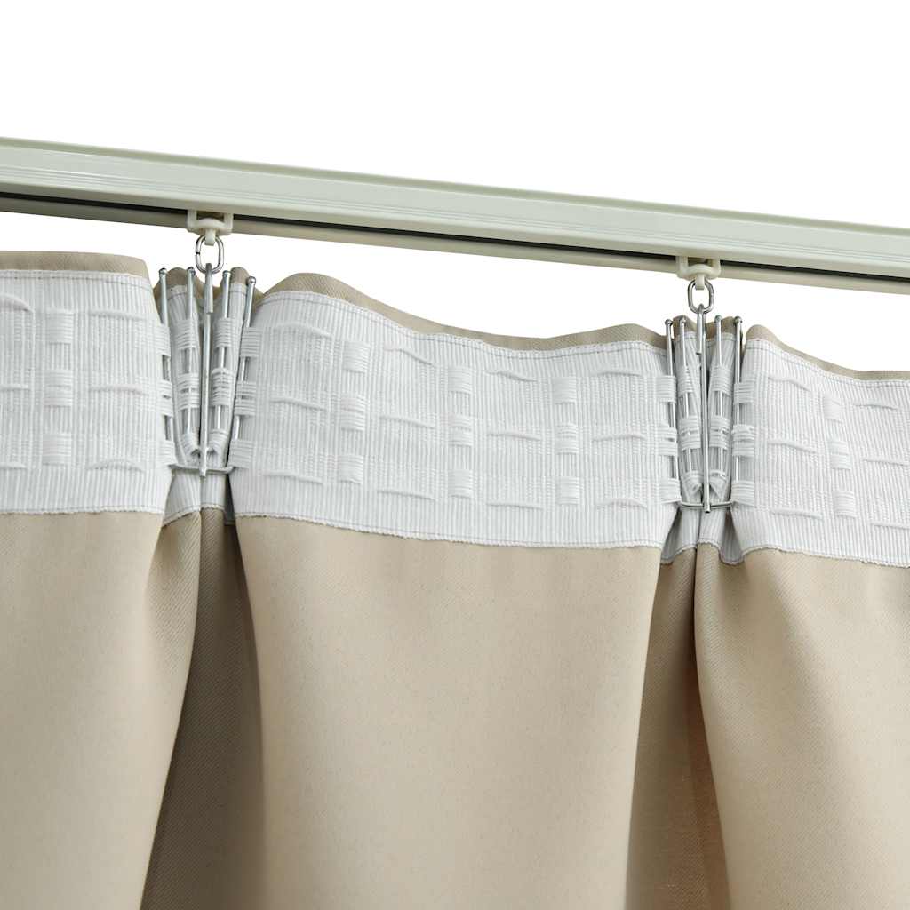 vidaXL Tende Oscuranti con Ganci 2 pz Beige 140x245 cm - Image 3 of 5