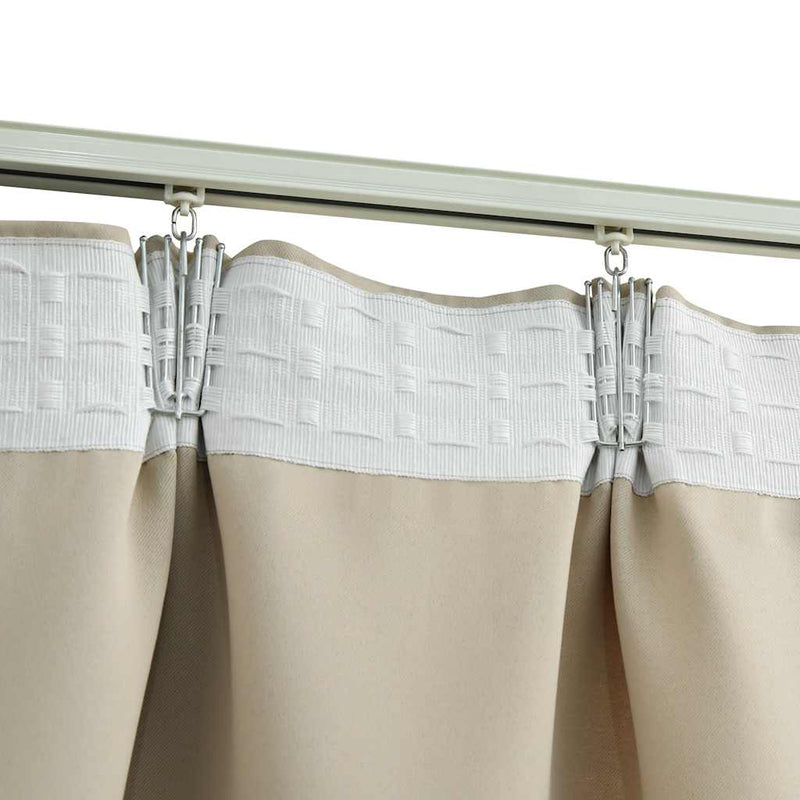 vidaXL Tende Oscuranti con Ganci 2 pz Beige 140x245 cm - Image 3 of 5