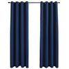 vidaXL Tende Oscuranti con Anelli in Metallo 2 pz Blu 140x245 cm - Image 2 of 4