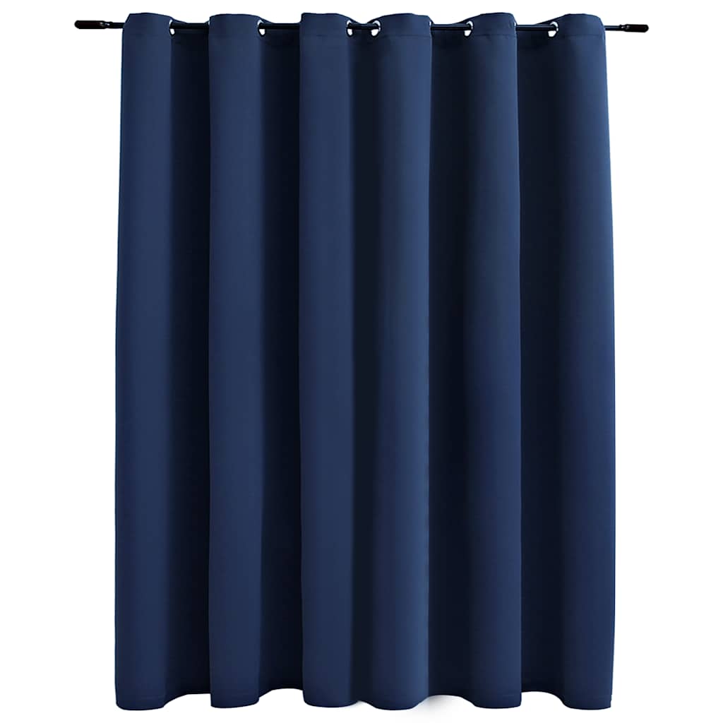 vidaXL Tenda Oscurante con Anelli in Metallo Blu 290x245 cm - Image 2 of 4