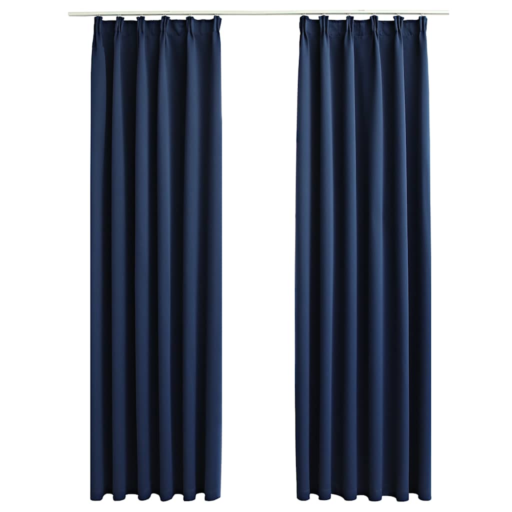 vidaXL Tende Oscuranti con Ganci 2 pz Blu 140x245 cm - Image 2 of 5