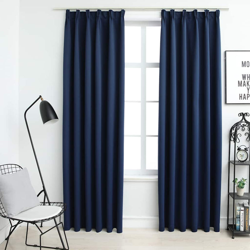 vidaXL Tende Oscuranti con Ganci 2 pz Blu 140x245 cm - Image 1 of 5