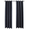 vidaXL Tende Oscuranti con Anelli in Metallo 2 pz Antracite 140x175 cm - Image 2 of 4