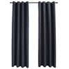 vidaXL Tende Oscuranti con Anelli in Metallo 2 pz Antracite 140x225 cm - Image 2 of 4