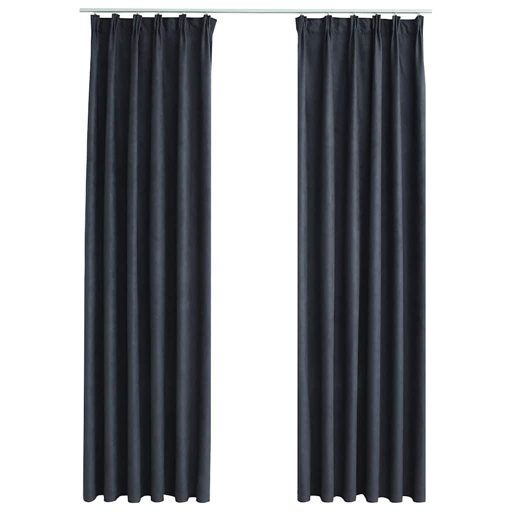 vidaXL Tende Oscuranti con Ganci 2 pz Antracite 140x245 cm - Image 2 of 5