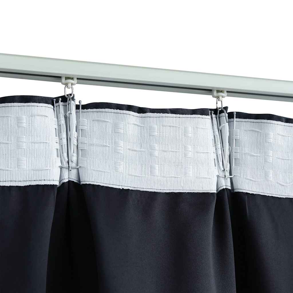 vidaXL Tende Oscuranti con Ganci 2 pz Antracite 140x245 cm - Image 3 of 5
