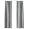 vidaXL Tende Oscuranti con Ganci 2 pz Grigie 140x225 cm - Image 2 of 5