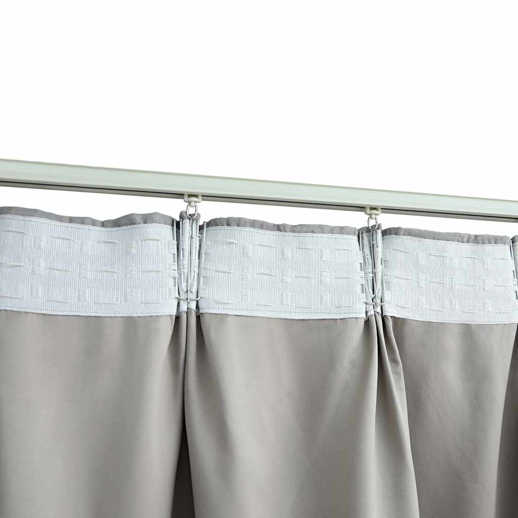vidaXL Tende Oscuranti con Ganci 2 pz Grigie 140x225 cm - Image 3 of 5