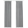 vidaXL Tende Oscuranti con Ganci 2 pz Grigie 140x245 cm - Image 2 of 5