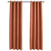 vidaXL Tende Oscuranti con Anelli in Metallo 2 pz Ruggine 140x245 cm - Image 2 of 4