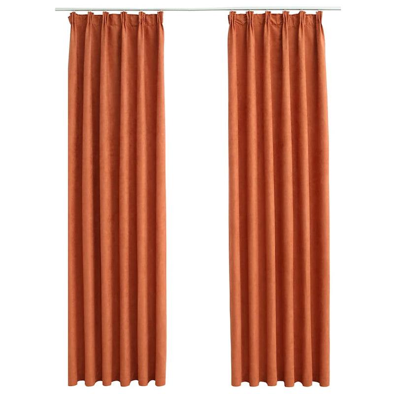 vidaXL Tende Oscuranti con Ganci 2 pz Ruggine 140x225 cm - Image 2 of 5