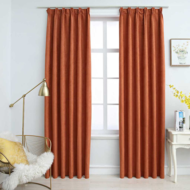 vidaXL Tende Oscuranti con Ganci 2 pz Ruggine 140x245 cm - Image 1 of 5