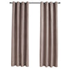 vidaXL Tende Oscuranti con Anelli Metallo 2 pz Grigio Talpa 140x175 cm - Image 2 of 4