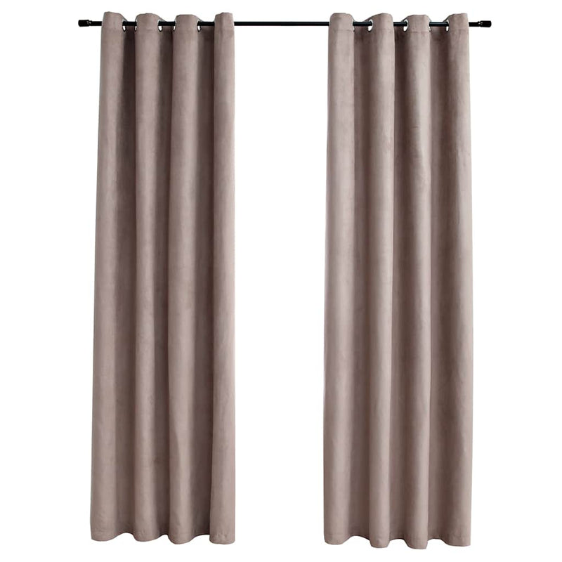 vidaXL Tende Oscuranti con Anelli Metallo 2 pz Grigio Talpa 140x175 cm - Image 2 of 4