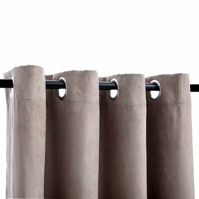 vidaXL Tende Oscuranti con Anelli Metallo 2 pz Grigio Talpa 140x175 cm - Image 3 of 4