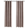 vidaXL Tende Oscuranti con Anelli Metallo 2pz Grigio Talpa 140x245 cm - Image 2 of 4