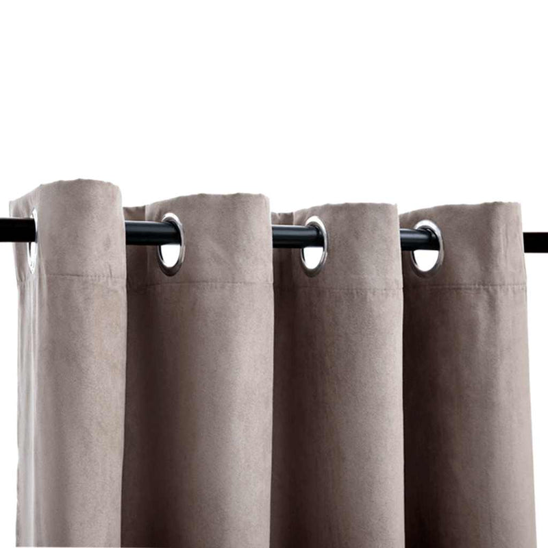 vidaXL Tende Oscuranti con Anelli Metallo 2pz Grigio Talpa 140x245 cm - Image 3 of 4