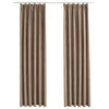 vidaXL Tende Oscuranti con Ganci 2 pz Grigio Talpa 140x245 cm - Image 3 of 10