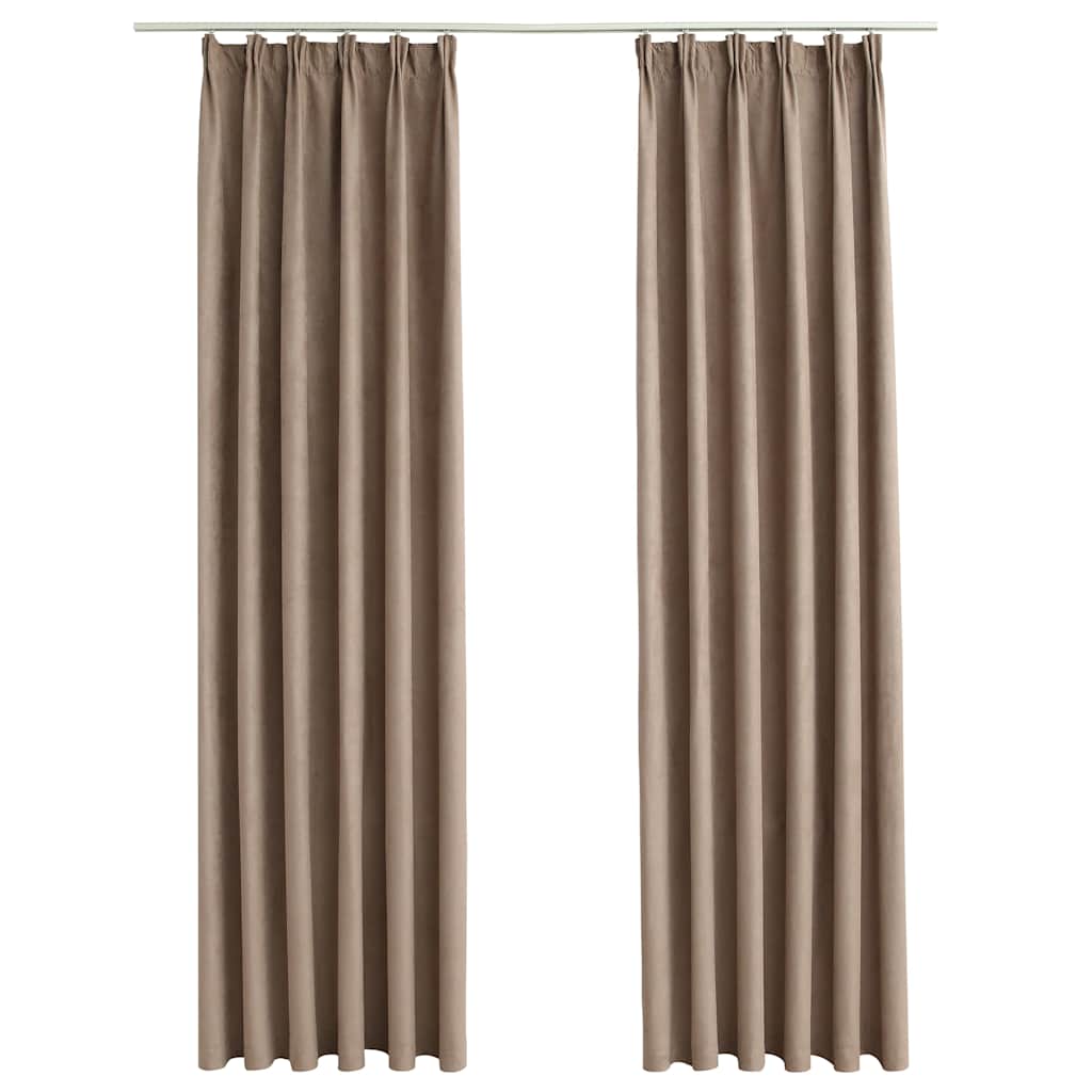 vidaXL Tende Oscuranti con Ganci 2 pz Grigio Talpa 140x245 cm - Image 3 of 10