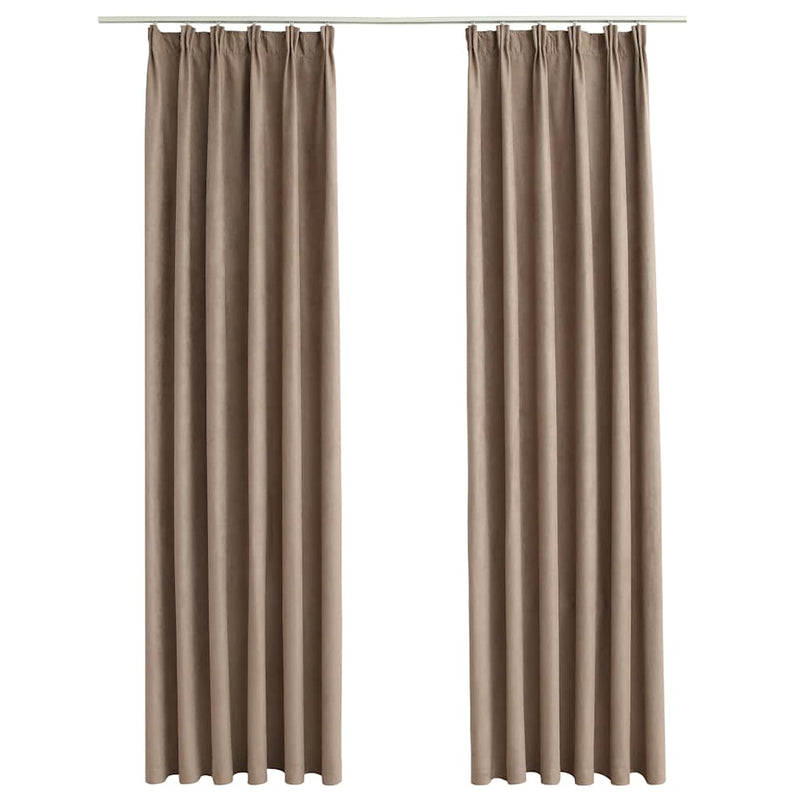 vidaXL Tende Oscuranti con Ganci 2 pz Grigio Talpa 140x245 cm - Image 3 of 10