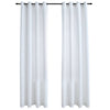 vidaXL Tende Oscuranti con Anelli in Metallo 2 pz Avorio 140x245 cm - Image 2 of 4