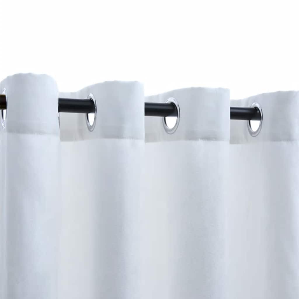 vidaXL Tende Oscuranti con Anelli in Metallo 2 pz Avorio 140x245 cm - Image 3 of 4