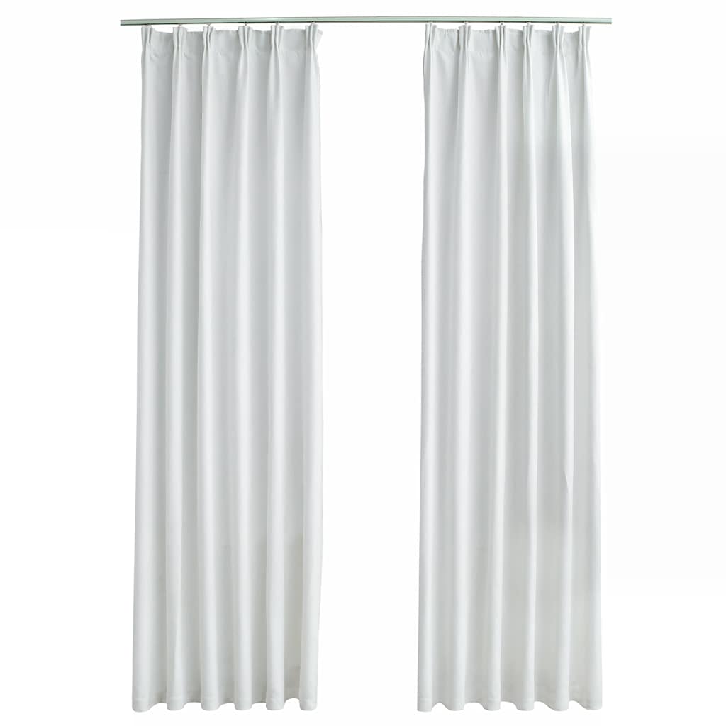 vidaXL Tende Oscuranti con Ganci 2 pz Avorio 140x225 cm - Image 2 of 5