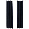 vidaXL Tende Oscuranti con Anelli 2 pz Nere in Velluto 140x225 cm - Image 2 of 4